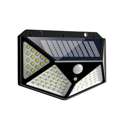 100LED solar wall lights with motion sensor and sleek design for outdoor lighting